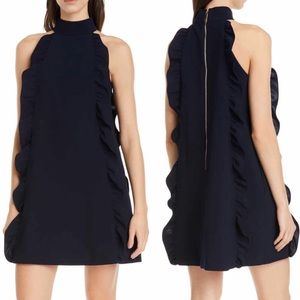 NWT Ted Baker Navy Blue Torriya Ruffle Tunic Dress